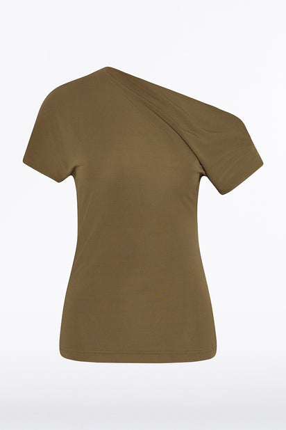 PALM MATTE JERSEY OFF-SHOULDER TOP