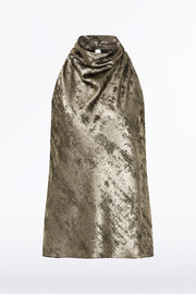 BURNISHED METALLIC HALTER TOP