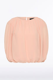PALE ROSE GEORGETTE GATHERED CAPELET TOP