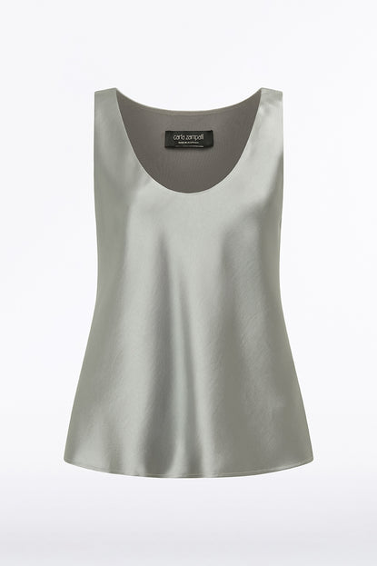 silver satin cami top
