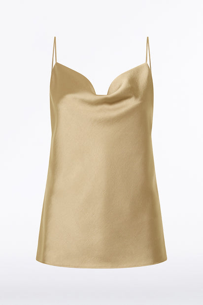 TOURMALINE SATIN COWL NECK CAMI