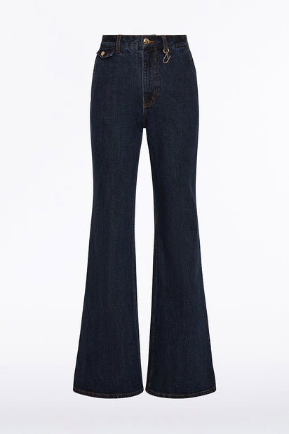 DARK INDIGO BOOTLEG DENIM JEANS