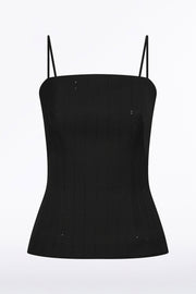 BLACK STARLIGHT TWILL BUSTIER TOP