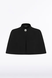 BLACK CREPE SHORT CAPE