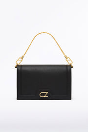 BLACK CZ CHAIN CROSSBODY BAG