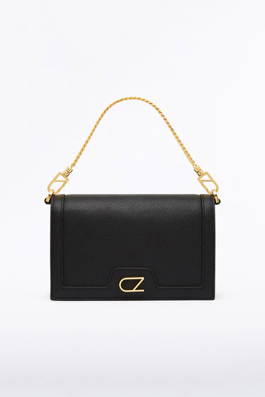 BLACK CZ CHAIN CROSSBODY BAG