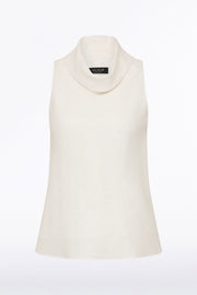 IVORY LINEN FOLDED COLLAR TOP