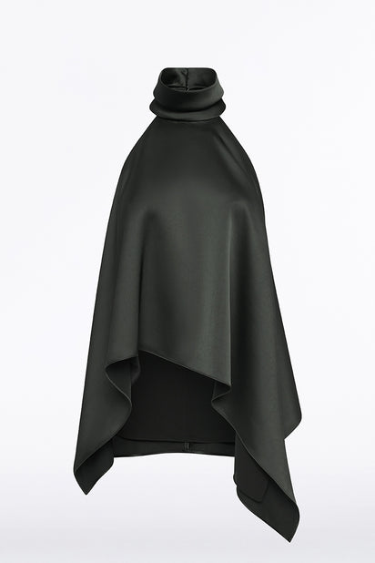 STERLING SATIN DRAPED HALTER TOP
