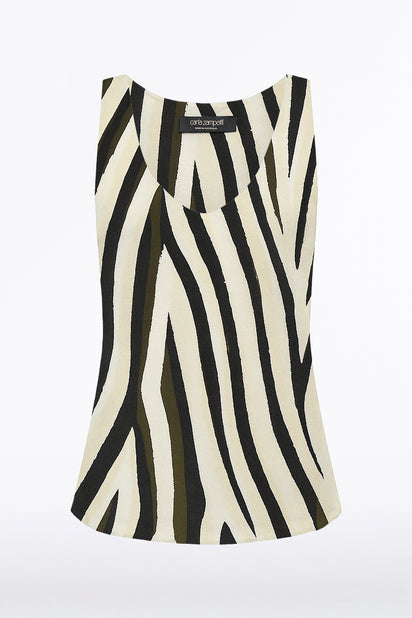 BOLD STRIPE PRINT SCOOP NECK CAMI