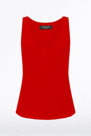 RED GEORGETTE SCOOP NECK CAMI