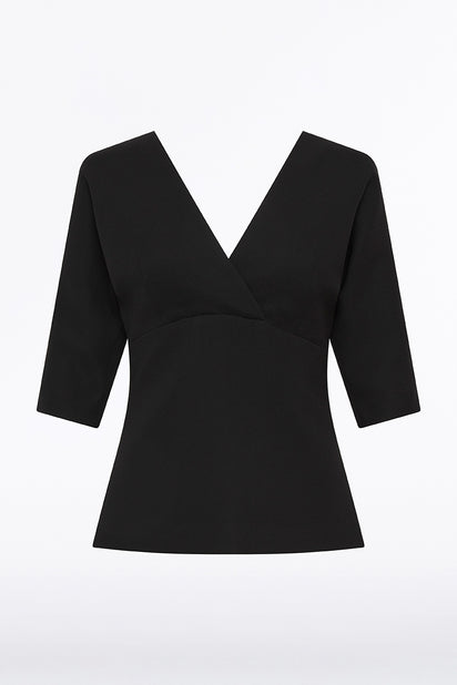 BLACK CREPE SOFT V TOP