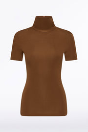 COGNAC JERSEY SHORT SLEEVE TOP