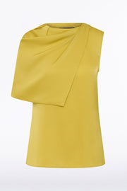PEAR SILK SATIN GEORGETTE SCARF DETAIL TOP