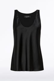 BLACK SATIN SCOOP CAMI