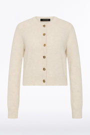 IVORY BRUSHED KNIT CARDIGAN