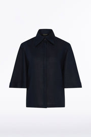 NAVY LINEN SHORT SLEEVE SHIRT