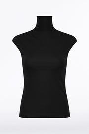 BLACK MATTE JERSEY EXTENDED POLO