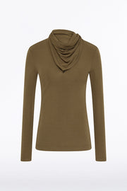 PALM MATTE JERSEY LONG SLEEVE SCARF TOP