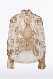 RENAISSANCE GEORGETTE HIGH LOW BLOUSE