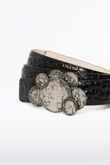 BLACK CROC CLUSTER COIN BELT