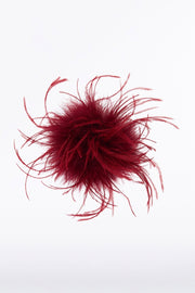 CABERNET FEATHER BROOCH