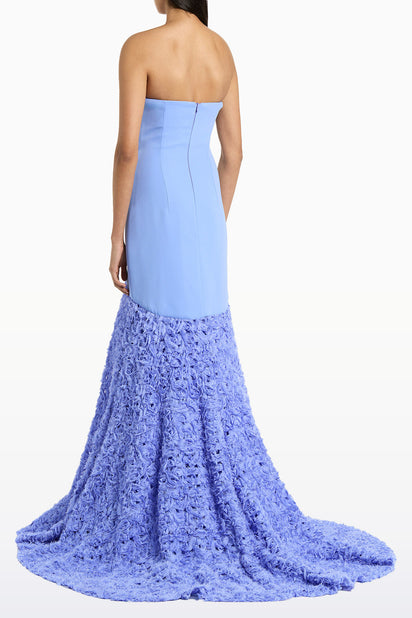 CORNFLOWER NASTRO STRAPLESS GOWN