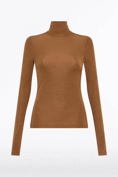 COGNAC MATTE JERSEY SKIVVY