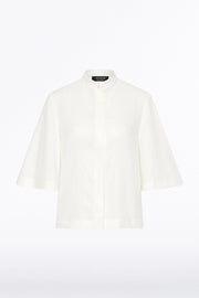 IVORY LINEN BOX SLEEVE SHIRT