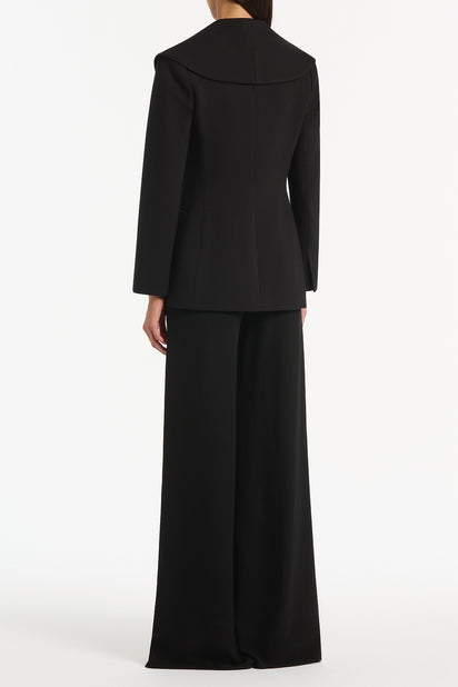 BLACK PONTE WIDE LEG PANT
