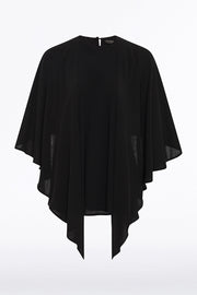 BLACK GEORGETTE CASCATA TOP