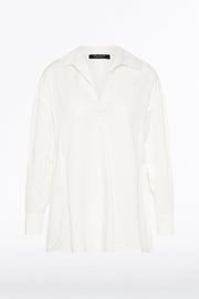 WHITE COTTON TAFFETA SHIRT
