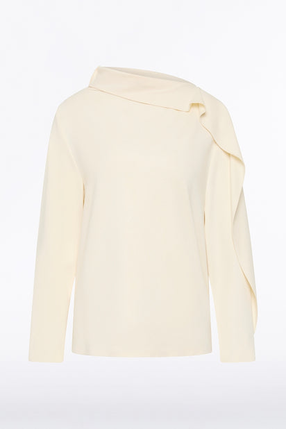IVORY PONTE SHOULDER DETAIL TOP