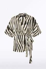 BOLD STRIPE PRINT GATHER TOP
