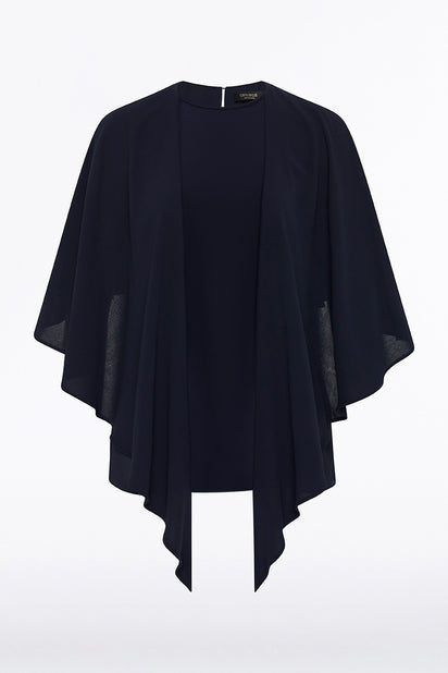 NAVY GEORGETTE CASCATA TOP