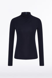 LIBERTY MATTE JERSEY GATHERED SHOULDER TOP