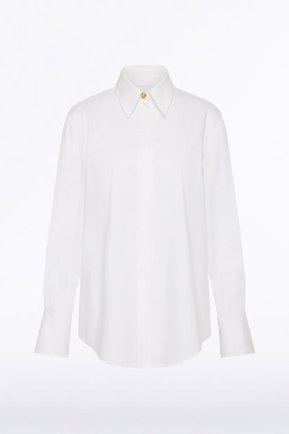 WHITE COTTON RELAXED SHIRT