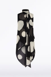 NOIR SPOT TIE NECK TOP