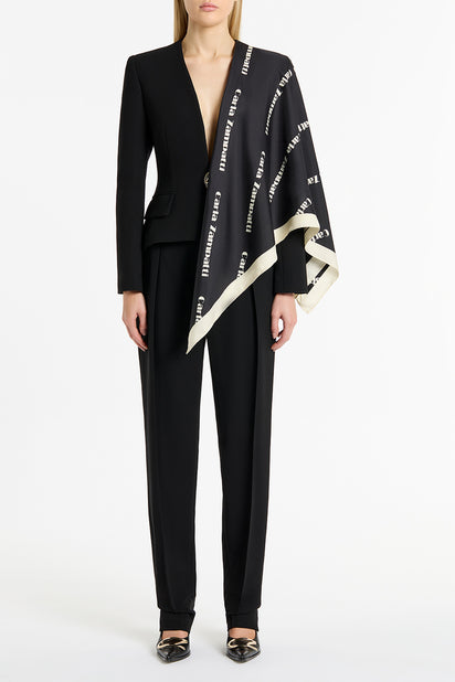 BLACK CREPE C JACKET