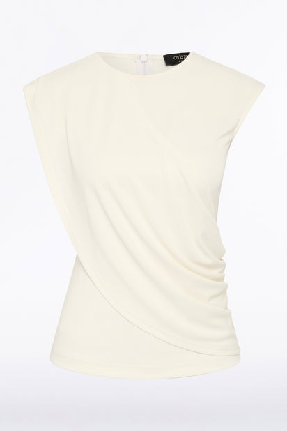 CREAM JERSEY TWIST TOP