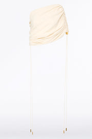 IVORY CREPE COULISSE SHRUG