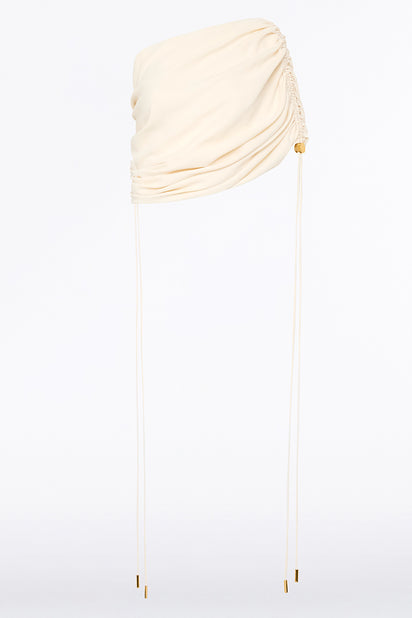 IVORY CREPE COULISSE SHRUG