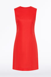 SCARLATTO LINEN SHEATH MINI DRESS