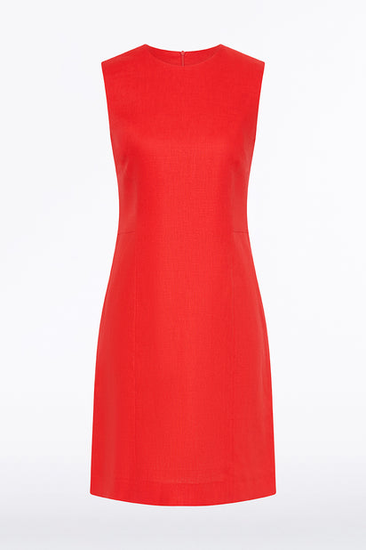 SCARLATTO LINEN SHEATH MINI DRESS