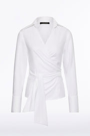 WHITE COTTON WRAP TOP