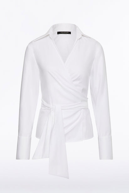 WHITE COTTON WRAP TOP