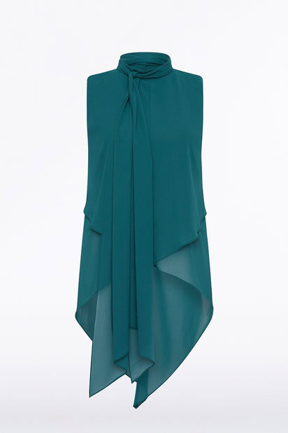 SERPENTINE GEORGETTE TIE TOP