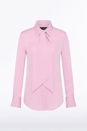 FLOSS SILK SATIN GEORGETTE SCARF DETAIL BLOUSE