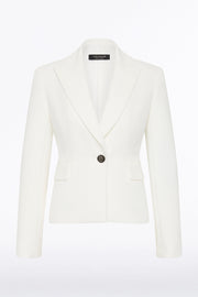 WHITE CREPE SINGLE BREASTED JACKET