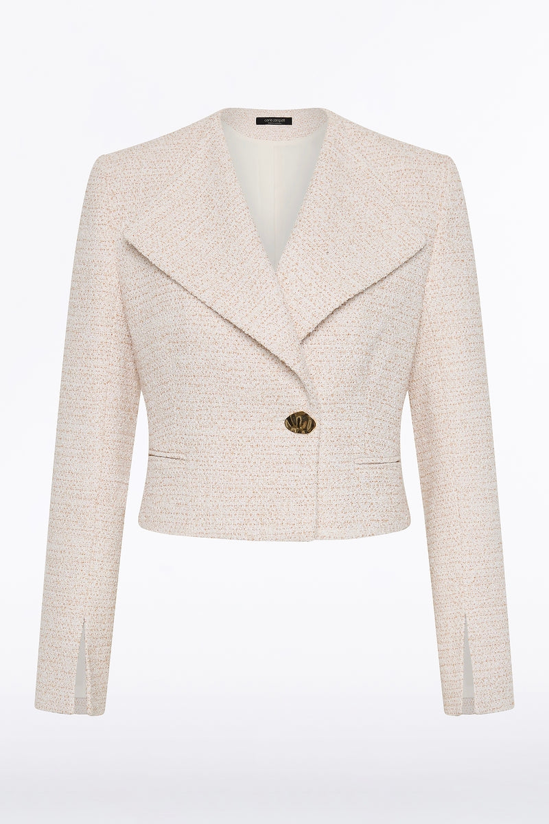 IVORY TWEED CROPPED JACKET – Carla Zampatti