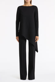 BLACK PONTE WIDE LEG PANT